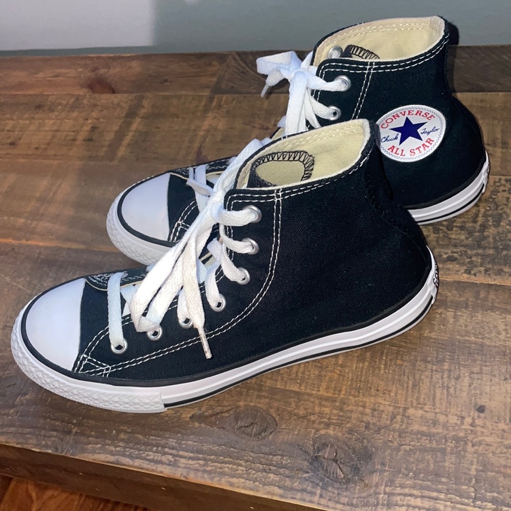 Converse all star high top black size 3 youth sneakers